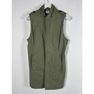 Cabi 5101 Womens Explorer Utility Vest Small Olive Green Zip Front Sleeveless